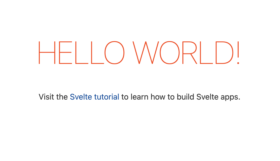 Svelte "Hello World" example